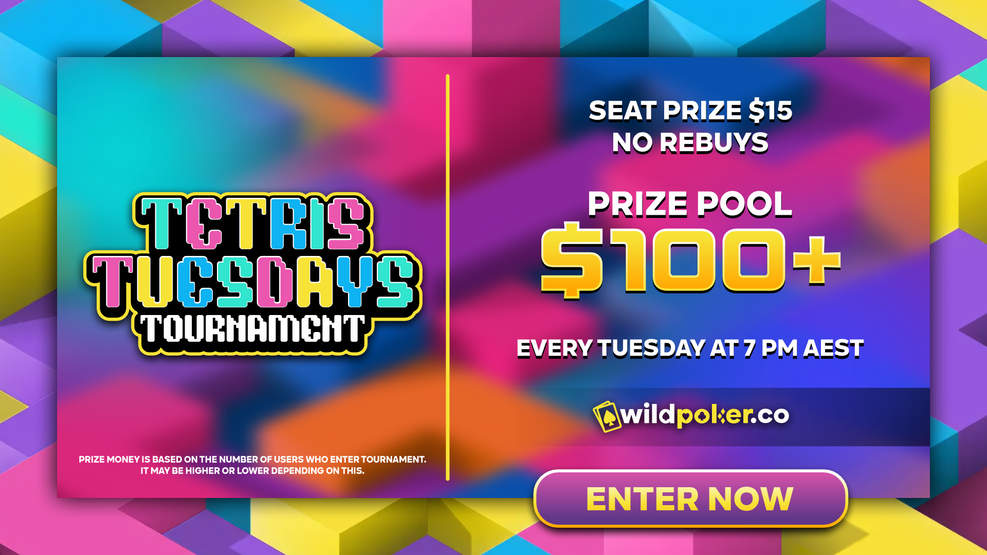 TETRIS Tuesday Weekly Tournament -  Min prize $100 10pm AEST #12
